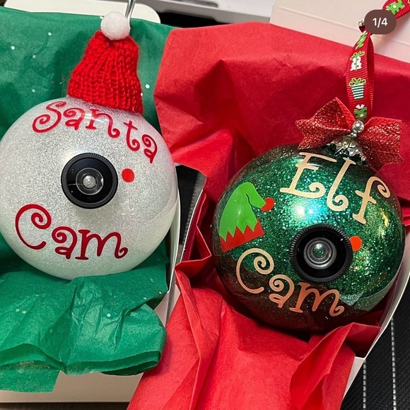 Handmade Santa Cam or Elf Cam ornament - Picture 1 of 2